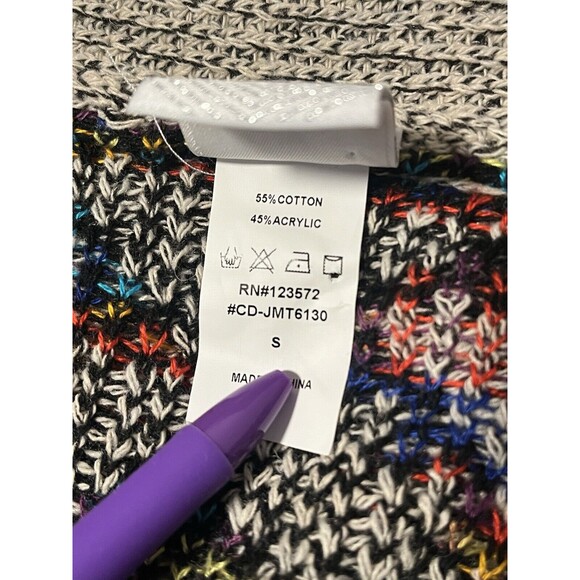 Northern Angel Cardigan Aztec Rainbow Boho Open Front long Sweater Coat Size-S - Picture 11 of 15